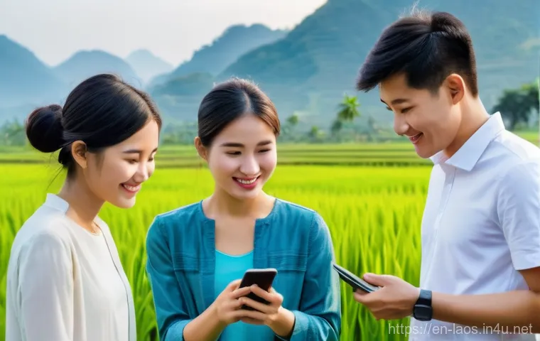 라오스 와이파이 대여 - **Prompt:** A male traveler in his late 20s, dressed in a clean, casual short-sleeved shirt and trou...