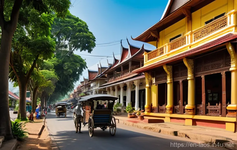 라오스 수도 비엔티안 역사 - **Prompt:** "A majestic and vibrant depiction of Vientiane during the Lan Xang Golden Age in the 16t...