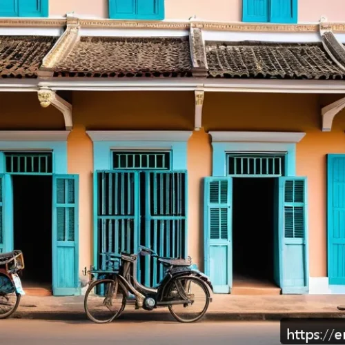 Home 17 라오스와 프랑스 관계사 - A vibrant street scene in Luang Prabang featuring well-preserved French colonial architecture: paste...